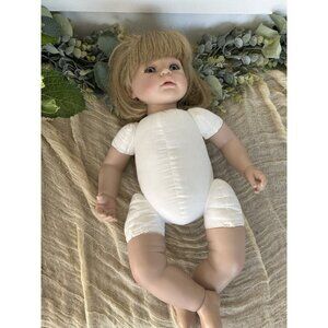 Large adora Baby Girl doll Vinyl Blue Eyes Blonde Hair Heavy 19” Soft‎ Body